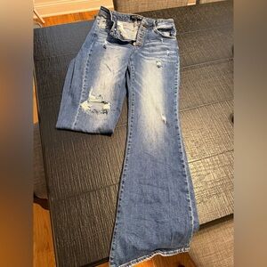 Trendy Blue Flare Women's Jeans